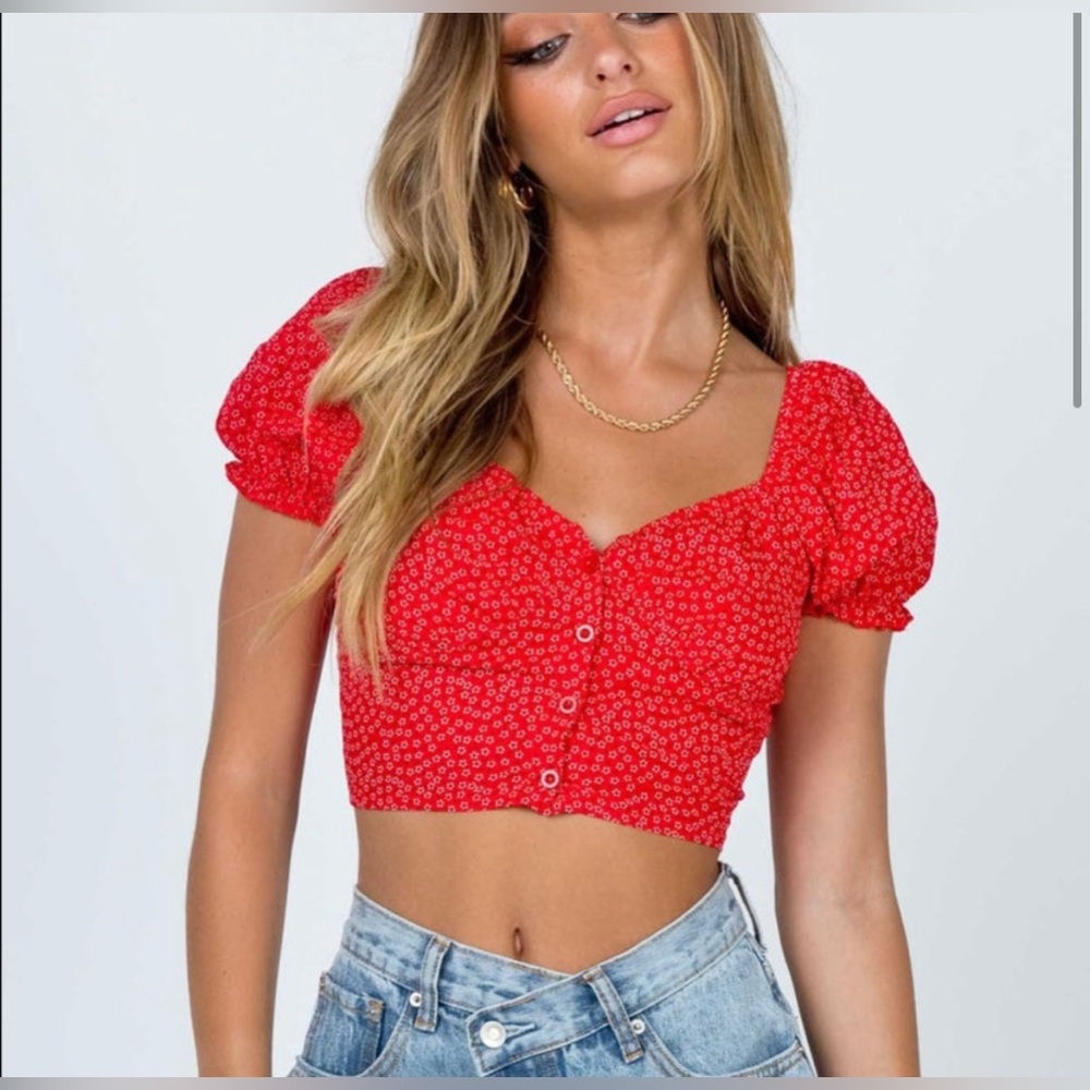 Red princess polly laura top